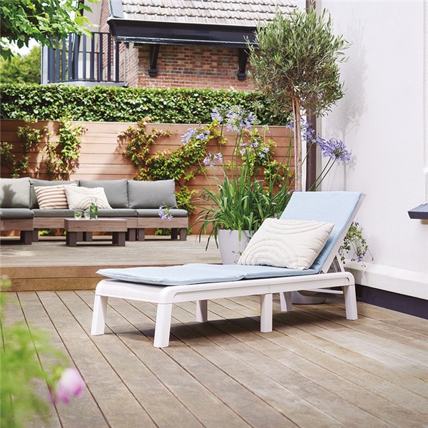 Tumbona mallorca con cojin. 4 posiciones reclinado.58x187.5x29 cm