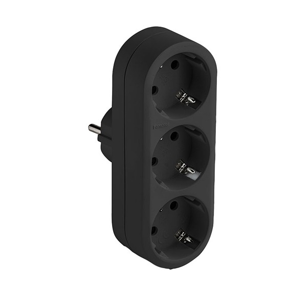 ADAPTADOR TRIPLE TT 16A 250V NEGRO