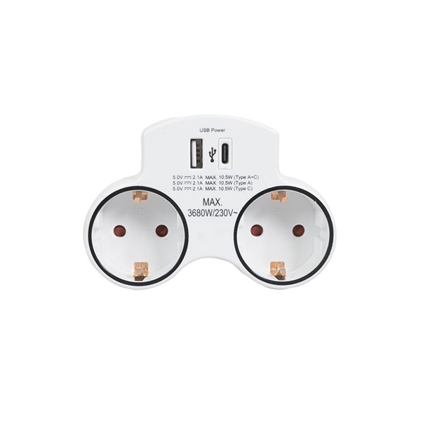 Adaptador doble con USB A+C