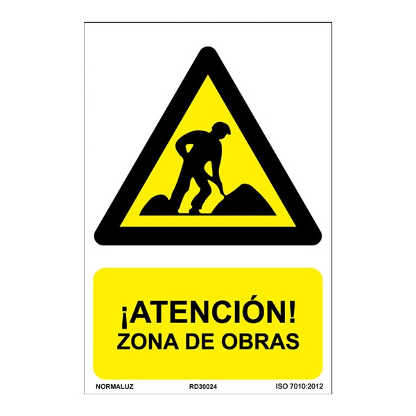 SE&Ntilde;AL PELIG ATEN ZONA DE OBRAS 210X300MM