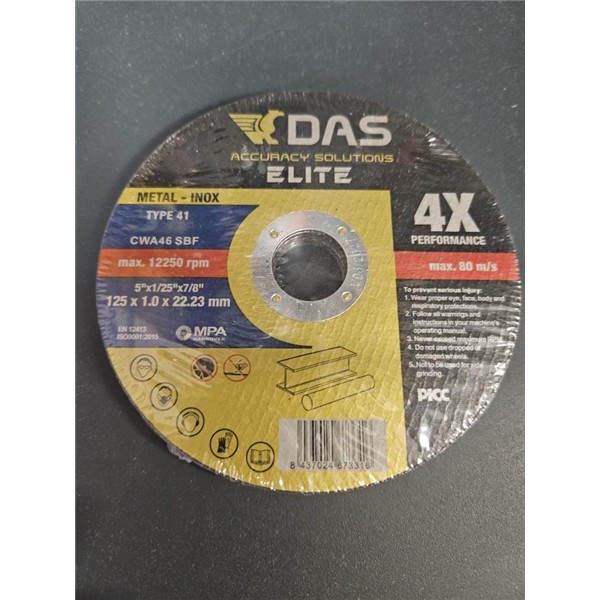 DISCO CORTE 125x1 A46S ELITE  CAJA DE 50 UNIDADES