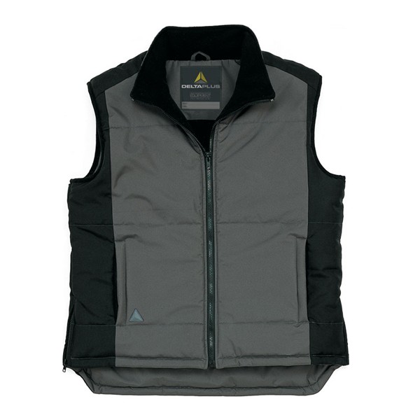 CHALECO POLI&Eacute;STER PONGEE IMPREGNADO PVC - FORRO POLAR GRIS/NEGRO TALLA XL