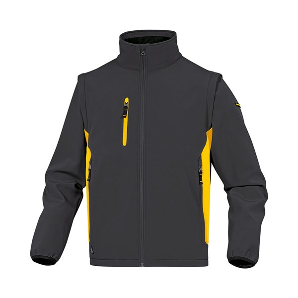 CHAQUETA SOFTSHELL GRIS/AMARILLO T/M