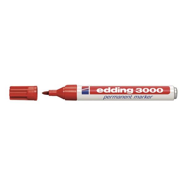 MARCADOR PERM.EDDING 3000 ROJO CJA.10 UD