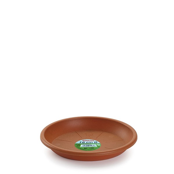 Plato plastico de maceta Oe 20 cm. Terracota.