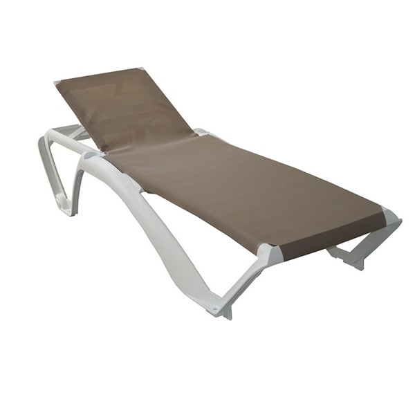 Tumbona Acqua 73x190x35 Blanca/arena