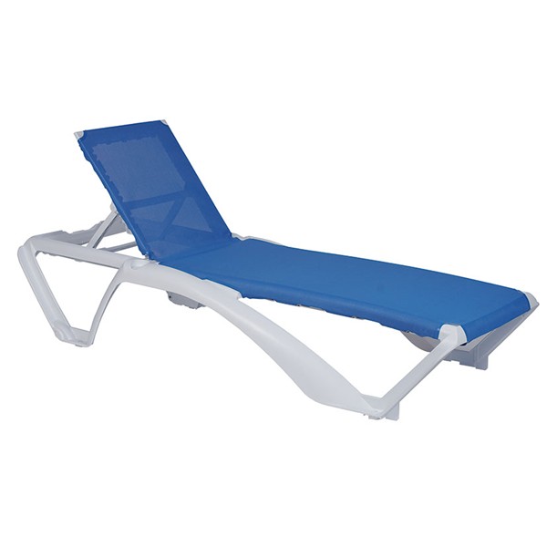 Tumbona Acqua 73x190x35 Blanca/azul