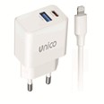 Cargador dual USB y USB-C con cable UNIC