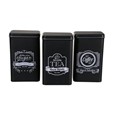 Juego 3 tarros metalicos: Coffee, Tea & Sugar. 11x7,5x19 cm. Color neg
